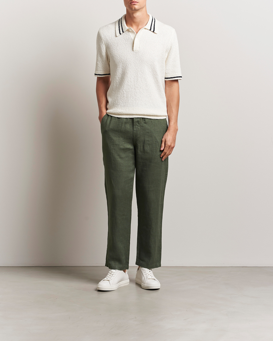 Samsøe Samsøe Jabari Linen Drawstring Trousers Climbing Ivy