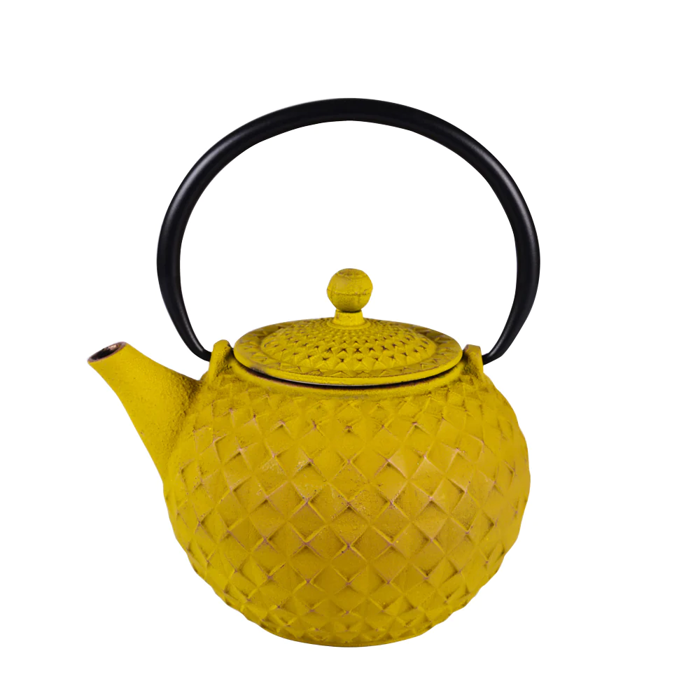 Théière en fonte 1 l avec fitre inox Octo jaune Trend'up