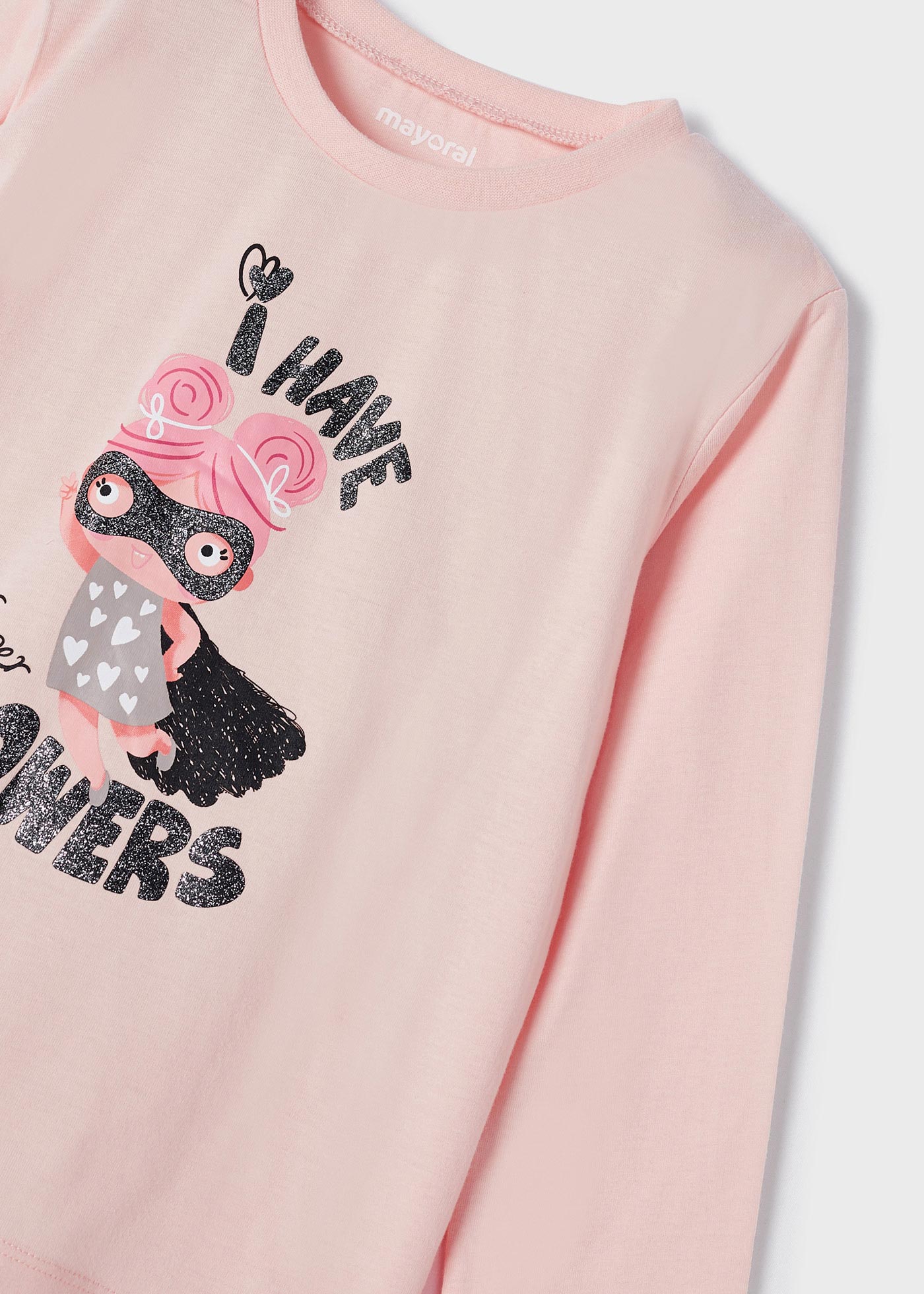 Pijama comprido de algodão sustentável para meninas