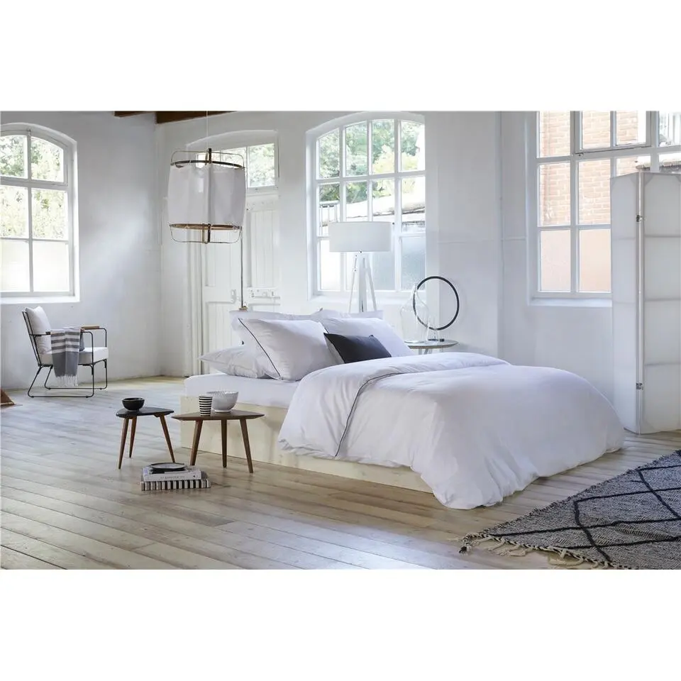 Walra - Dekbedovertrek Subtile Stripe - 240x220 cm - Wit / Antraciet