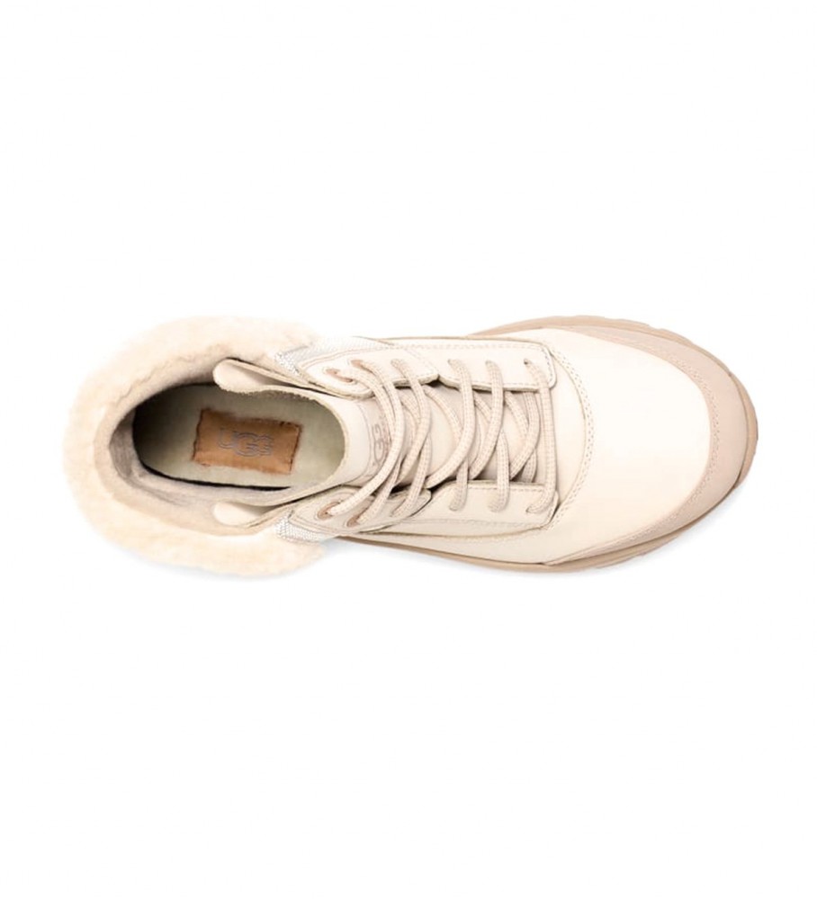 Botas UGG Yose Fluff, brancas e bege