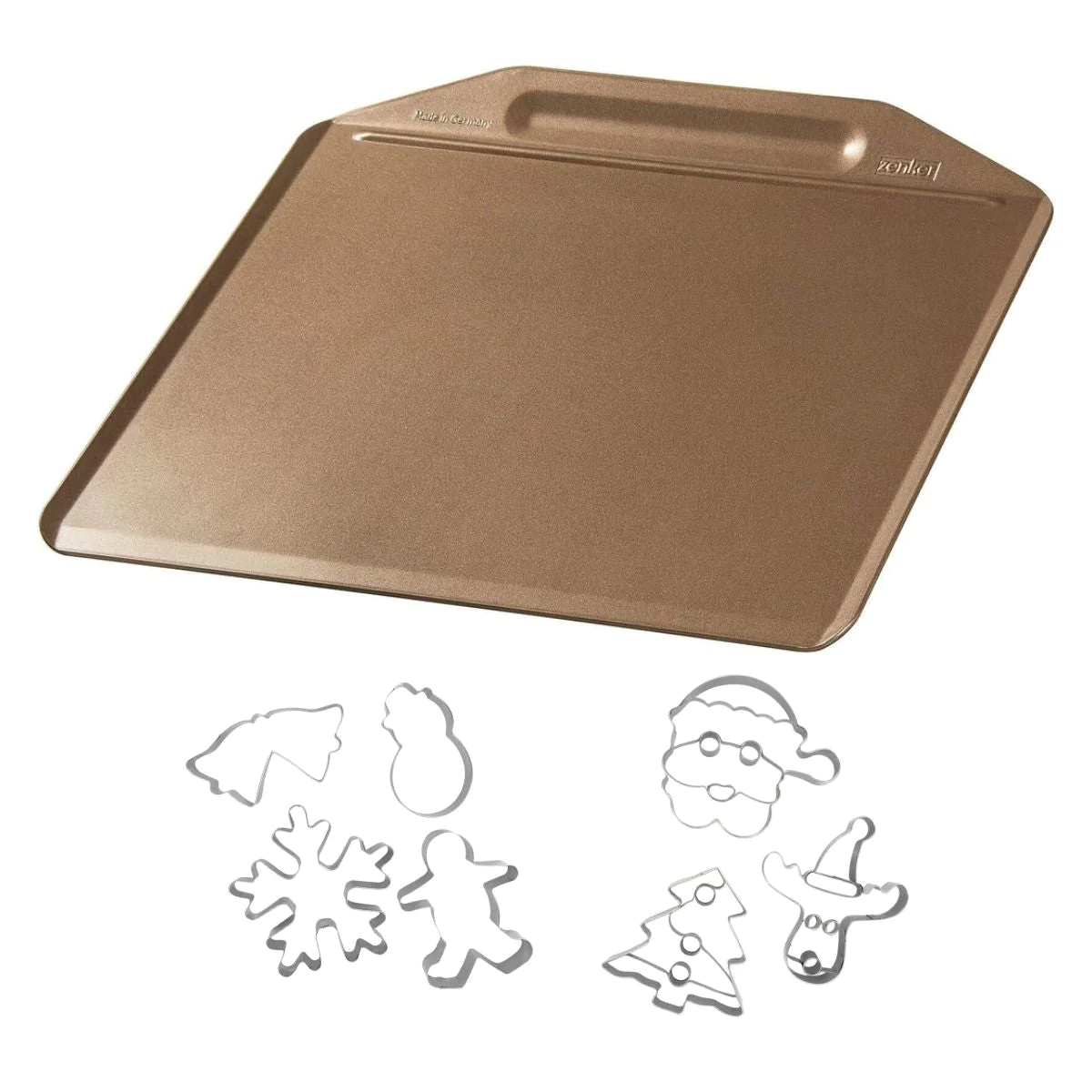 Plaque de cuisson au four sans rebords et 7 emporte-pièces de Noël Zen
