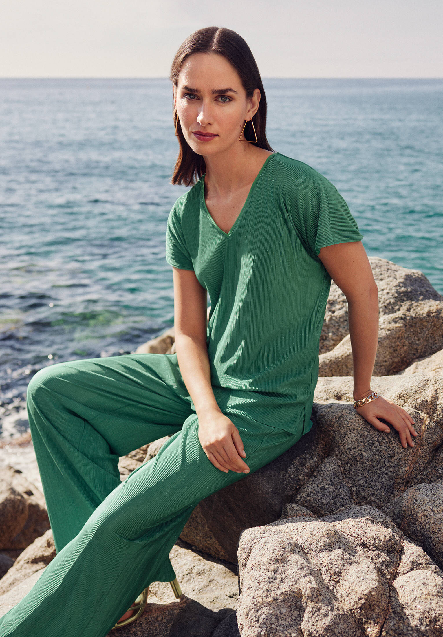 Vera Mont| Damen Blusentop mit V-Ausschnitt