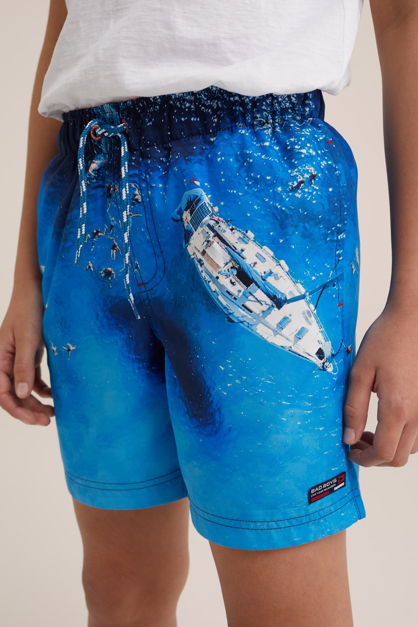 Jongens zwemshort met dessin Bad Boys Kobaltblauw