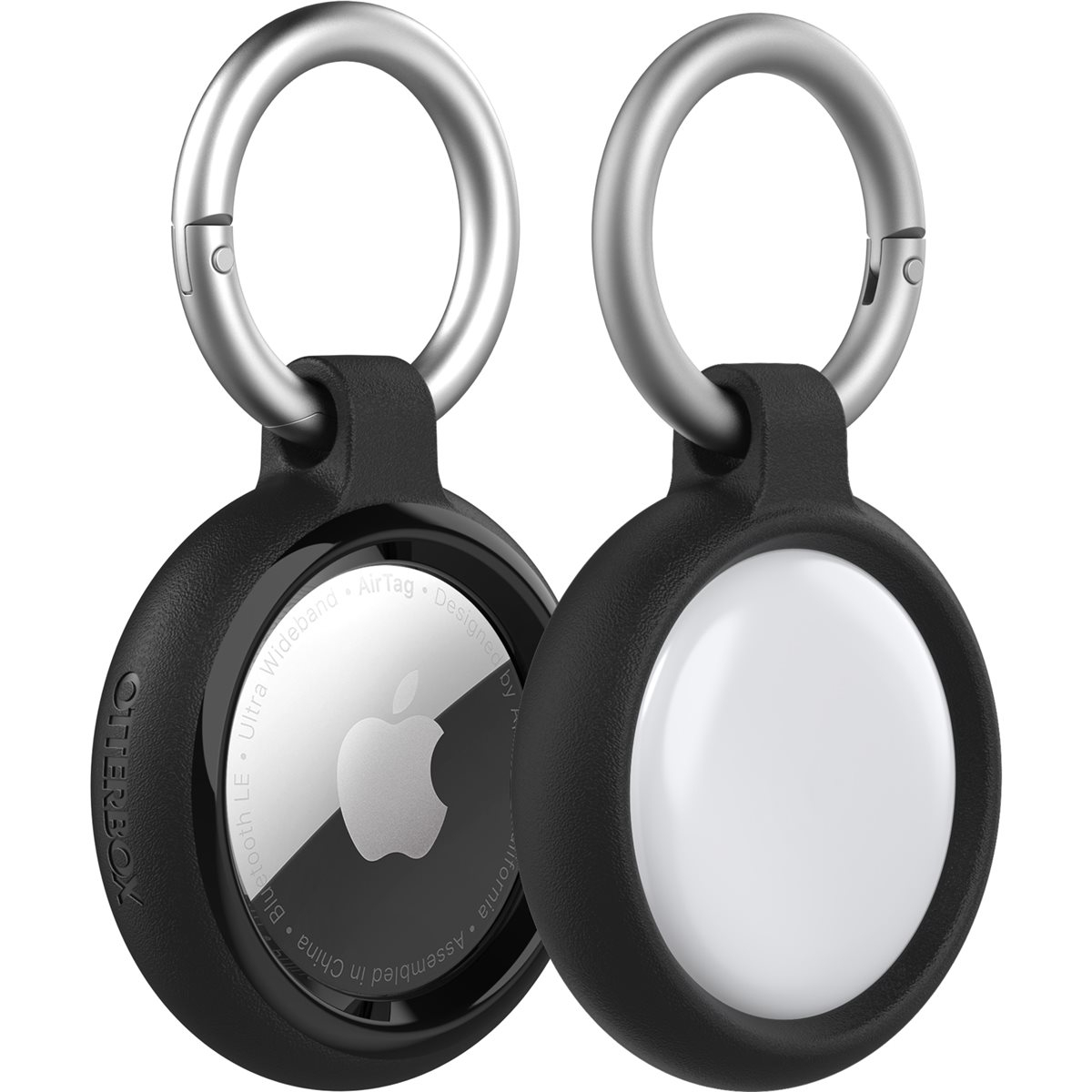 Apple AirTag Anhänger Sleek Case Hülle Schlüsselanhänger   Schlüsselring (77-86958) - Schwarz