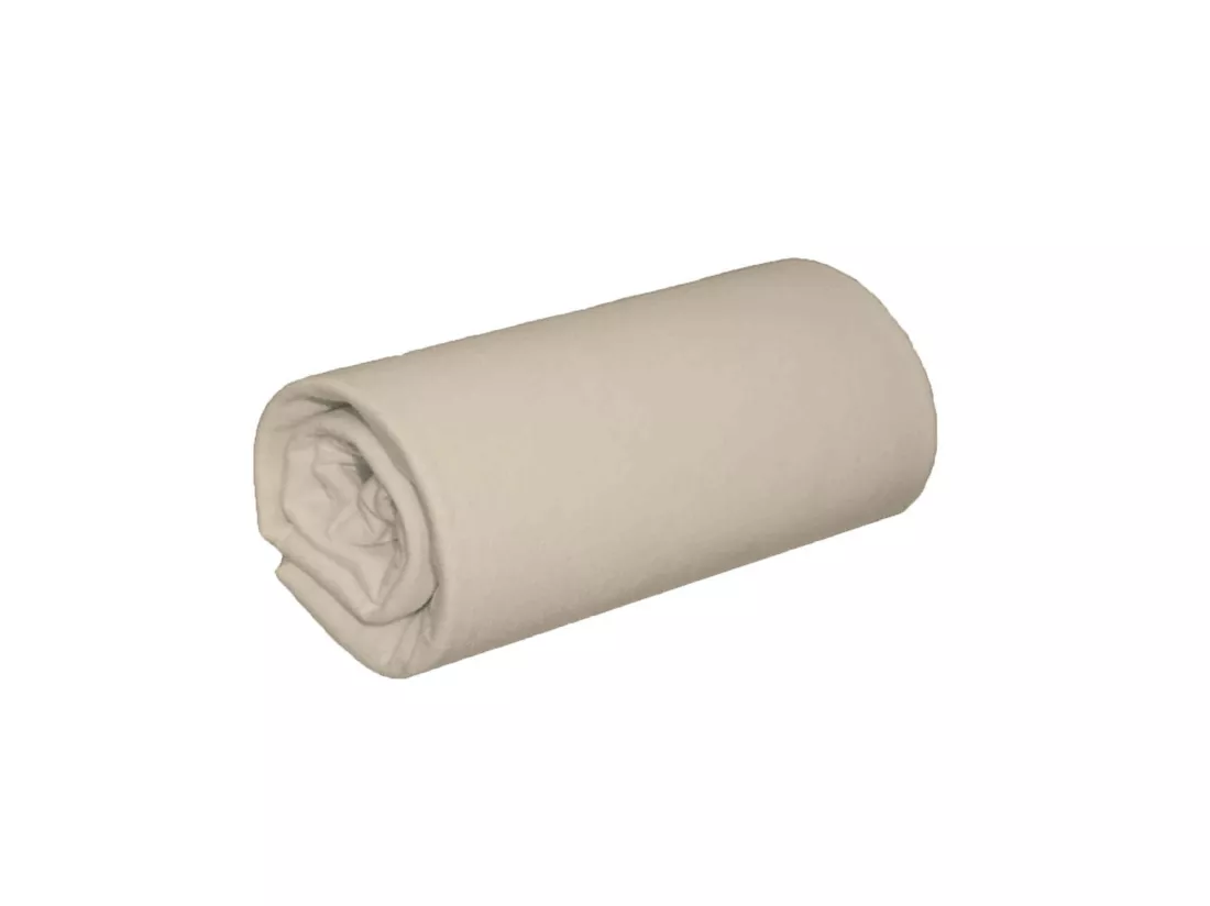 Drap housse jersey beige bonnet 30 cm 100% coton biologique 70/80x190/200