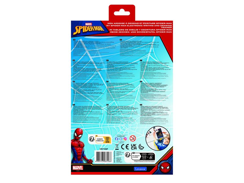 Lexibook Maltafel mit Spider-Man-Schablonen 28 cm Mehrfarbiges E-Ink-Zeichentablett