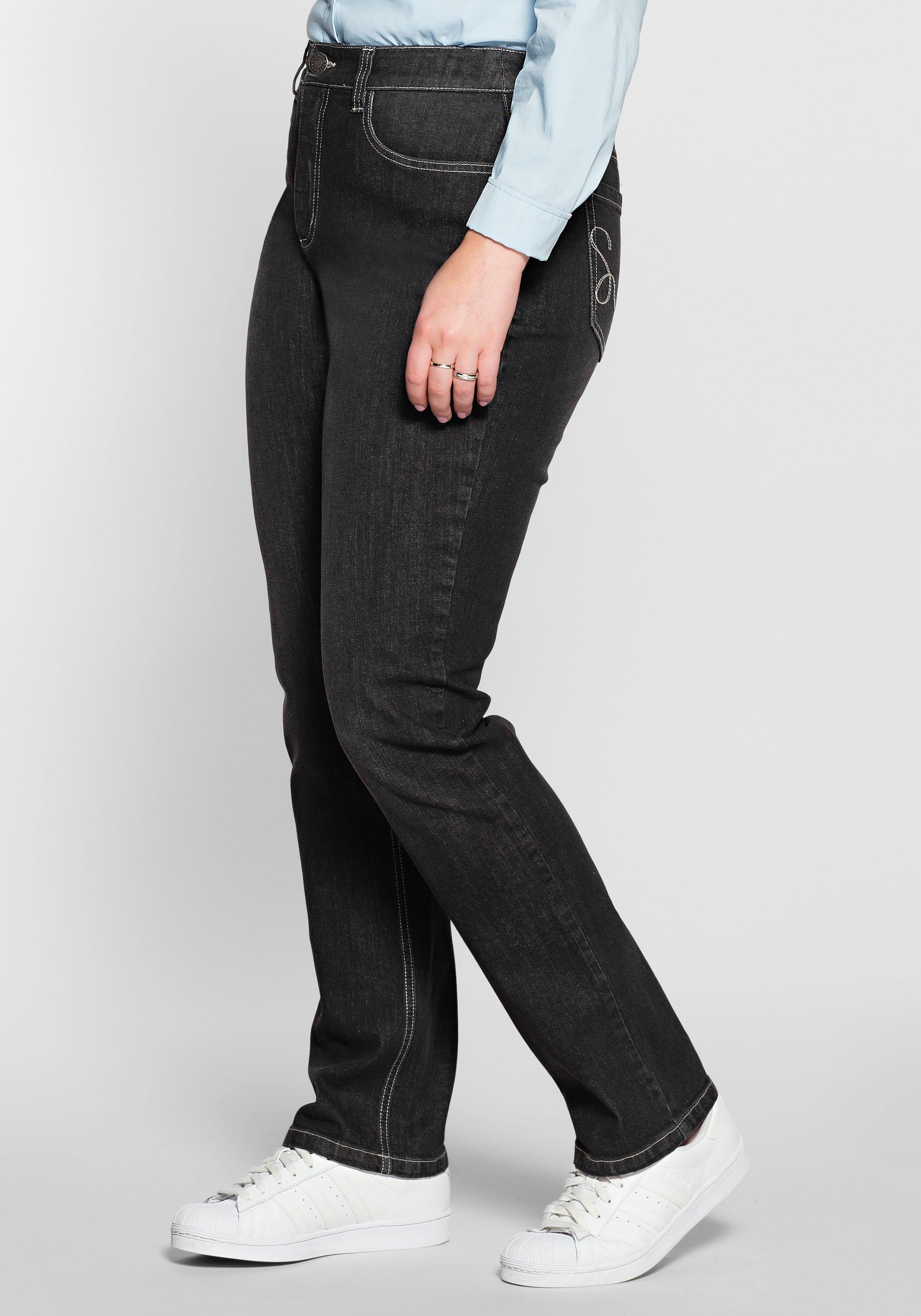 Gerade Jeans mit Shaping-Einsatz