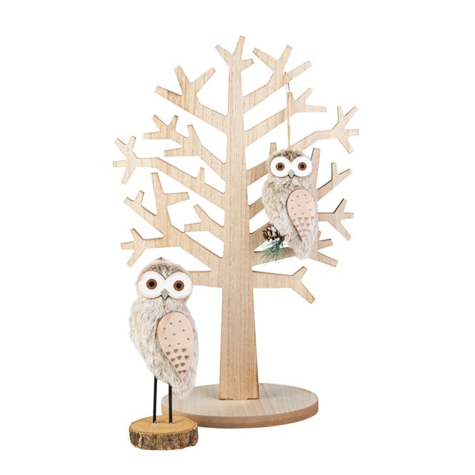 Standdeko - Baum - aus Holz - ca. 30 x 13 x 46,5 cm