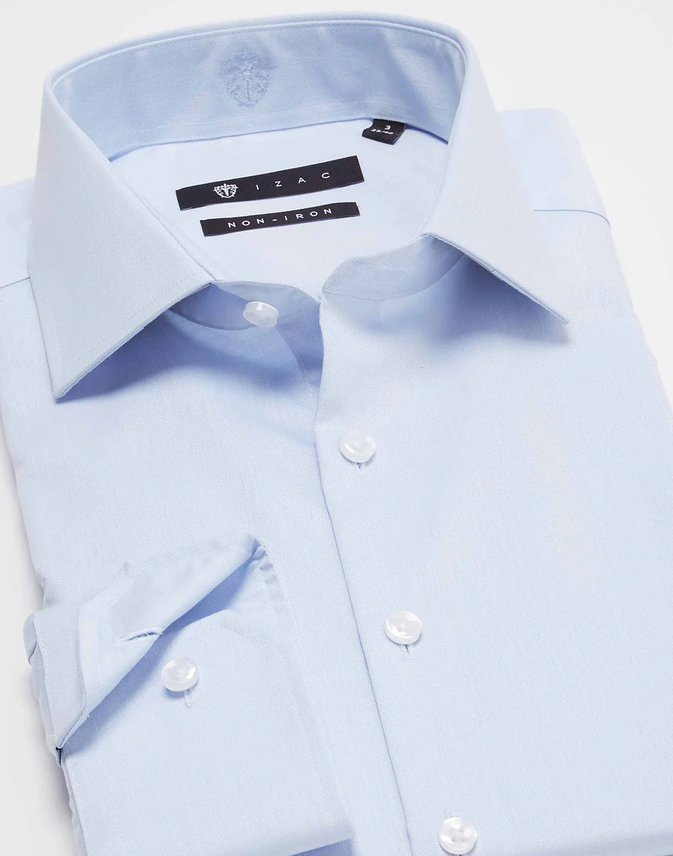 Chemise sans repassage ciel