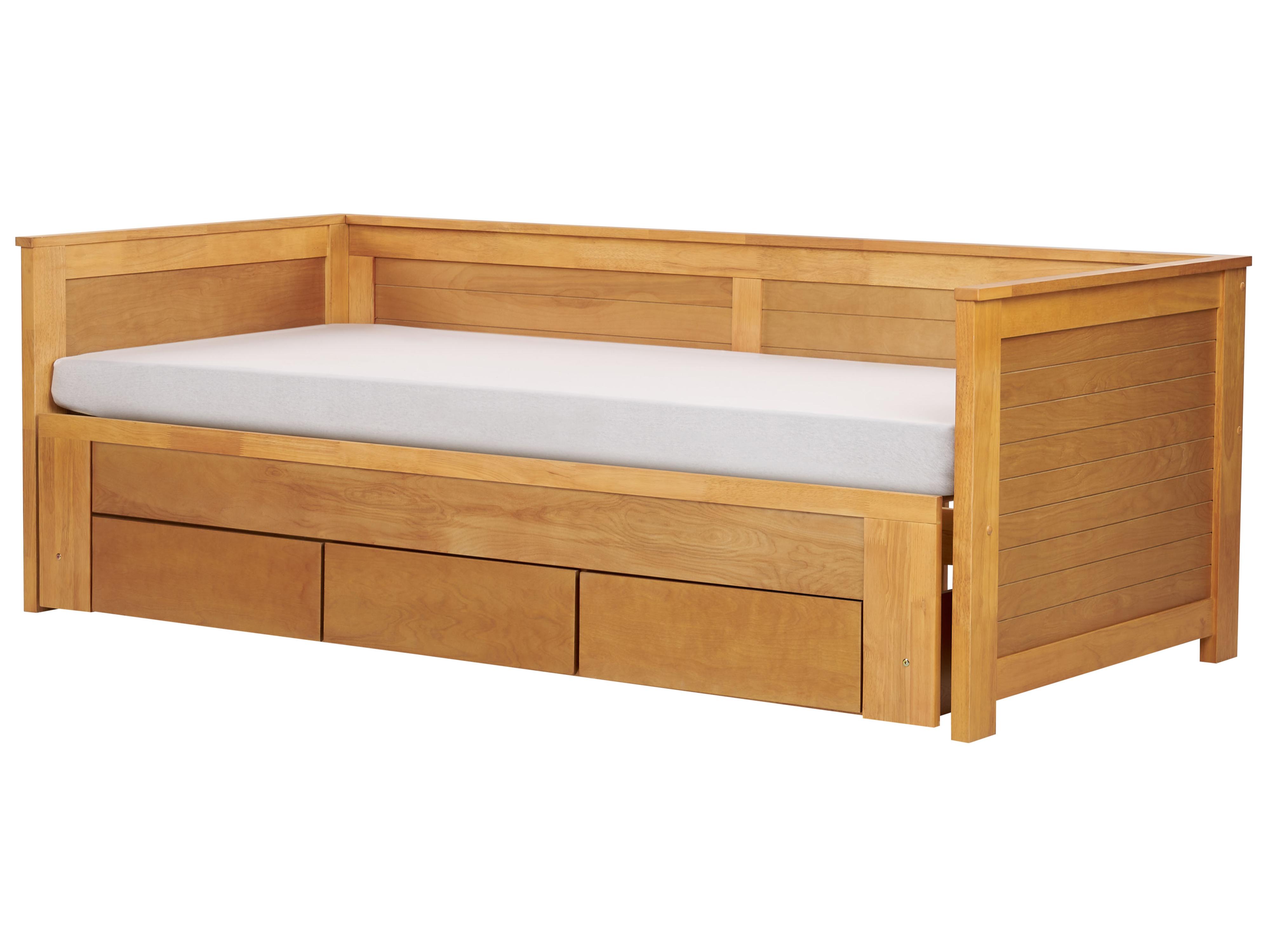 Bed met opbergladen Hout CAHORS 90 x 200 cm Bruin