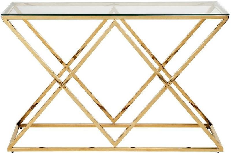 Pascal Morabito - CHARLOTTE - Sidetable - Goudkleurig - Gehard Glas - Staal