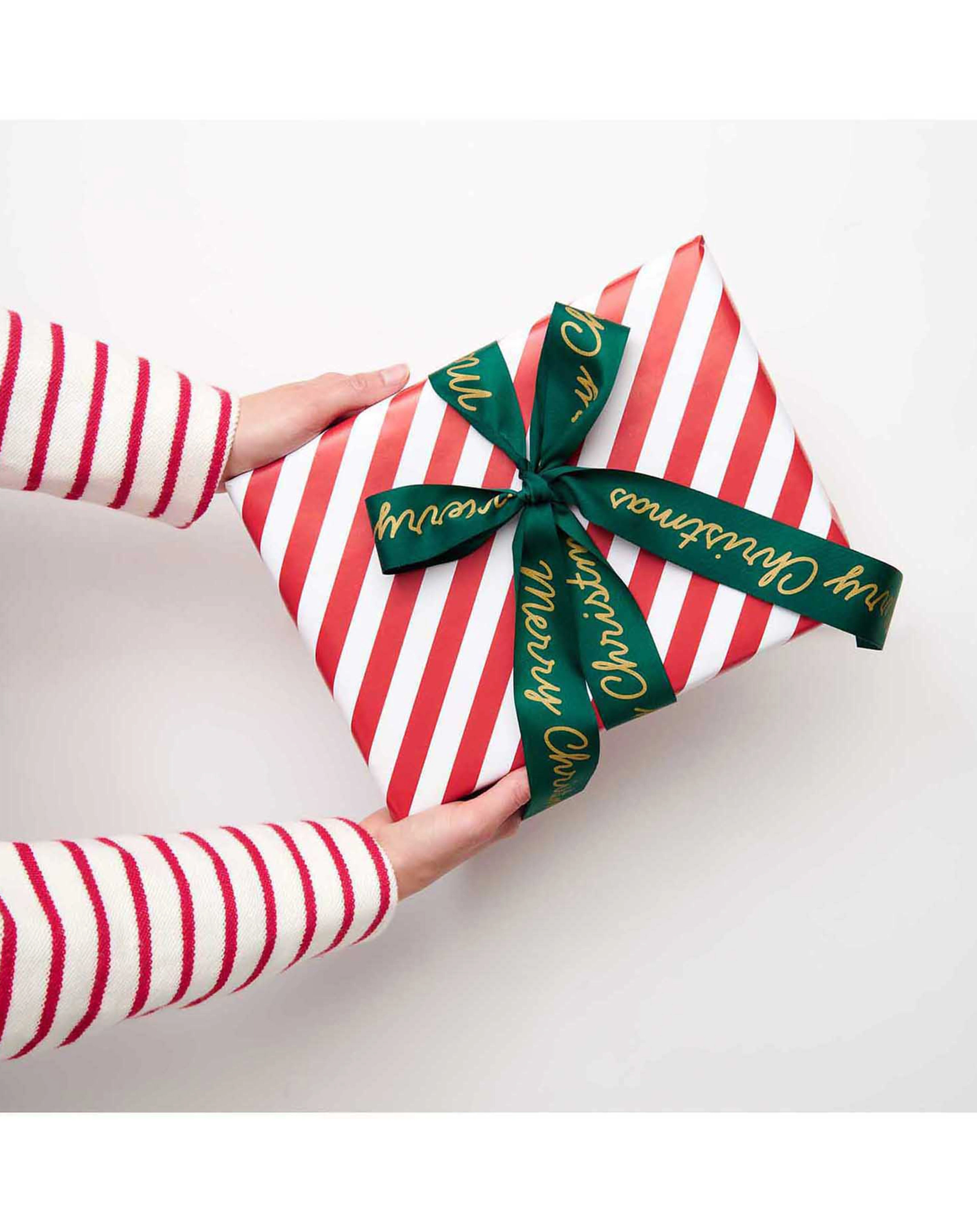 Geschenkpapier STREIFEN (70cmx8m) in rot/weiß