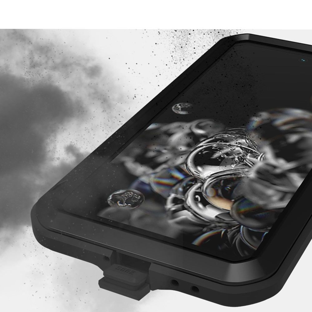 Samsung Galaxy S21 FE 5G Silikon Metall Outdoor Case   Panzerfolie - Schwarz