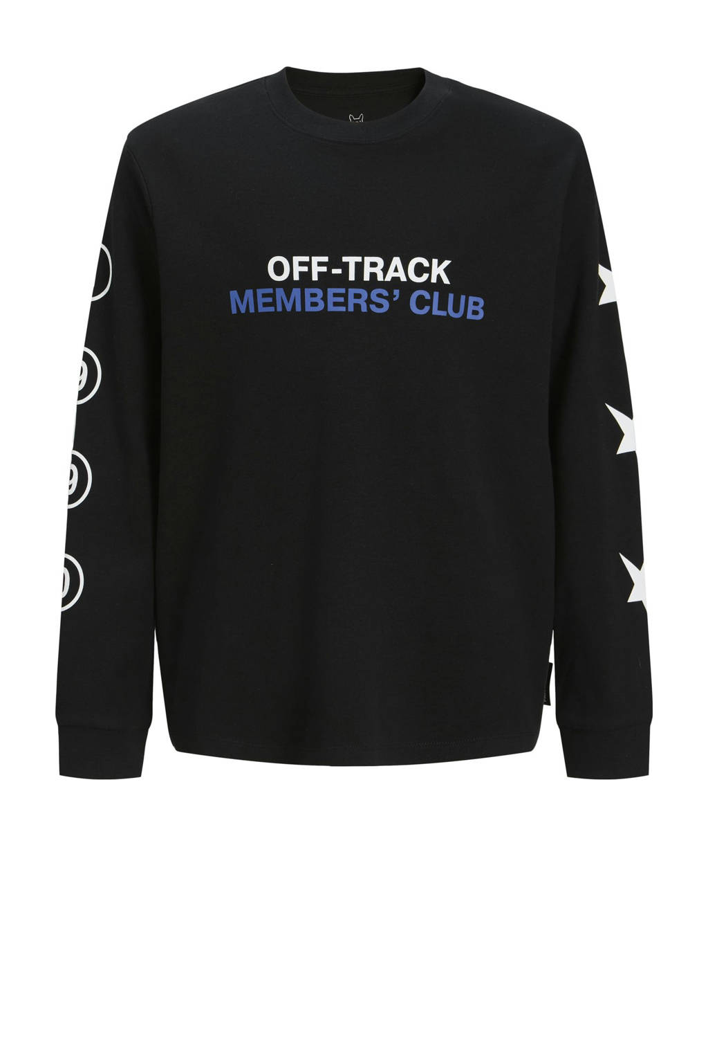 JACK & JONES longsleeve JCOREFLEX met tekst zwart