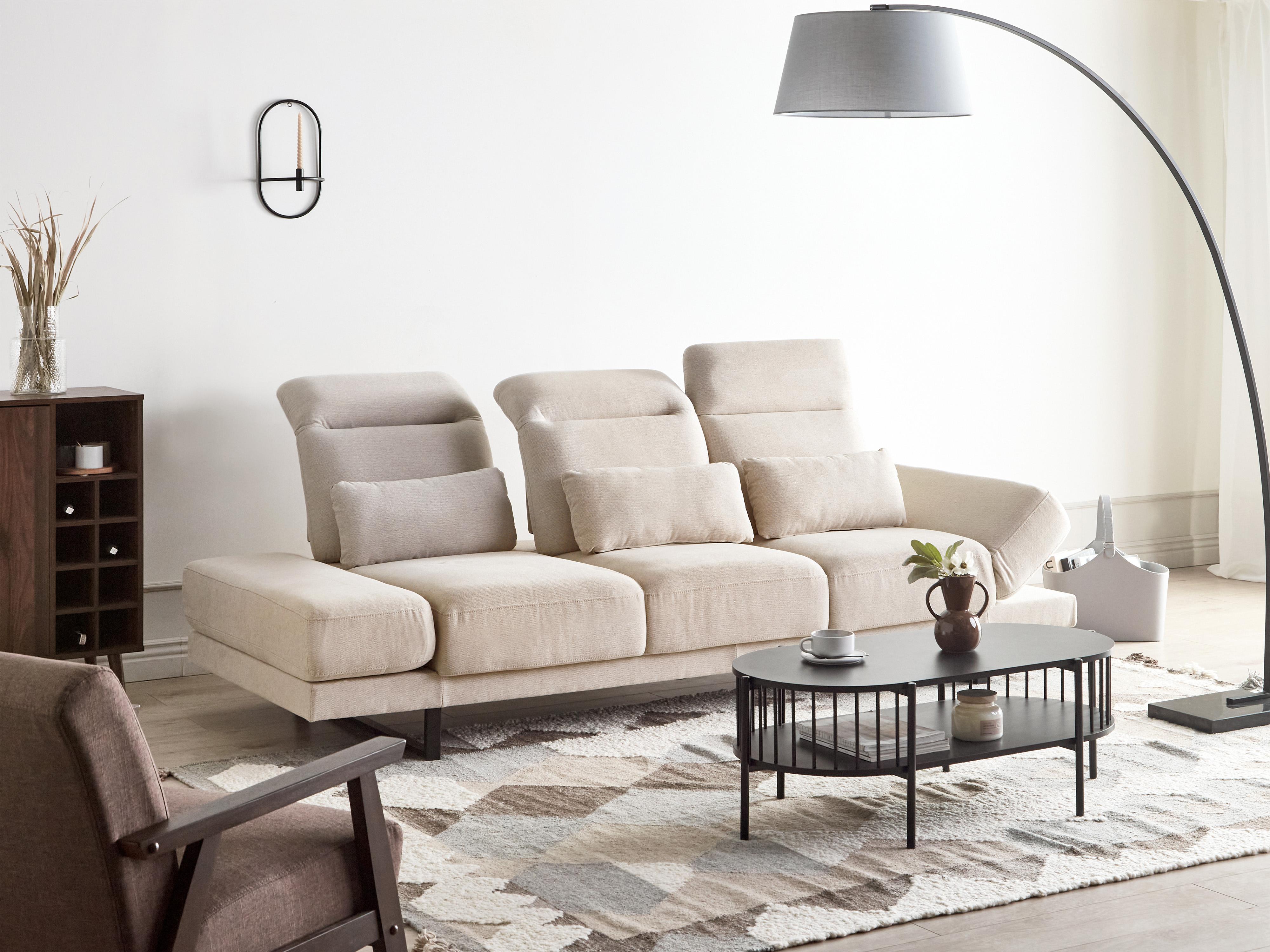 Bank 3-zits IKAST Stof Beige