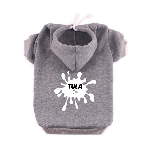 Moletom cinza com estampa de mancha de tinta para cães