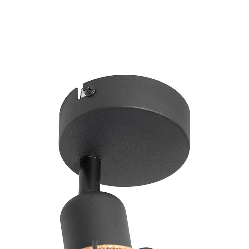 Design plafondlamp zwart met goud - Noud