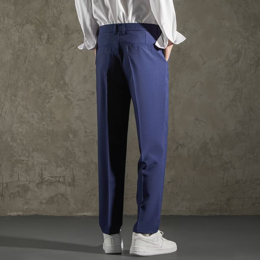 jaywoon - Mid Rise Plain Cropped Tapered Dress Pants