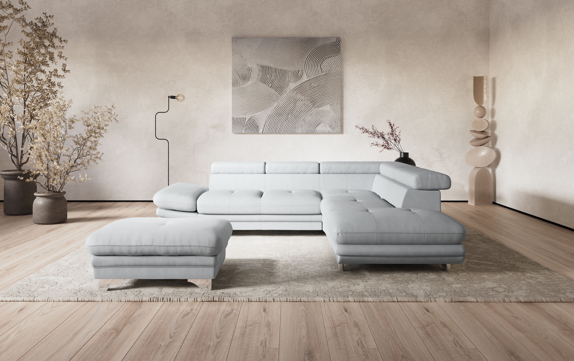 COTTA Ecksofa »Enterprise L-Form« mit Arm- & Kopfteilverstellung, wahlweise mit Bettfunktion