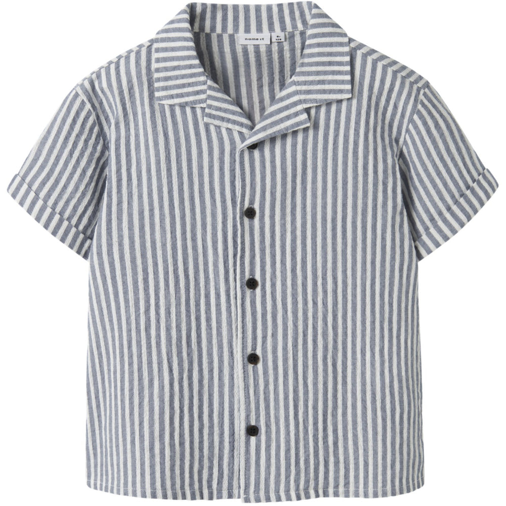 Køb Name It Vintage Indigo Cloud Dancer Nkmfedenis Ss Nreg Skjorte