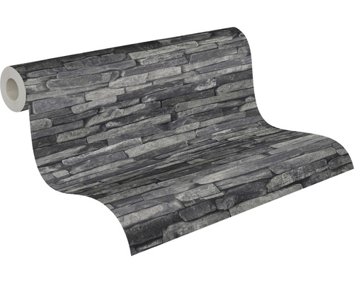 Vliesbehang 9142-24 Best of Wood'n Stone steen antracietgrijs