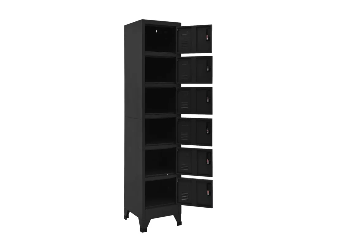 Armoire à casiers Noir 38x40x180 cm Acier