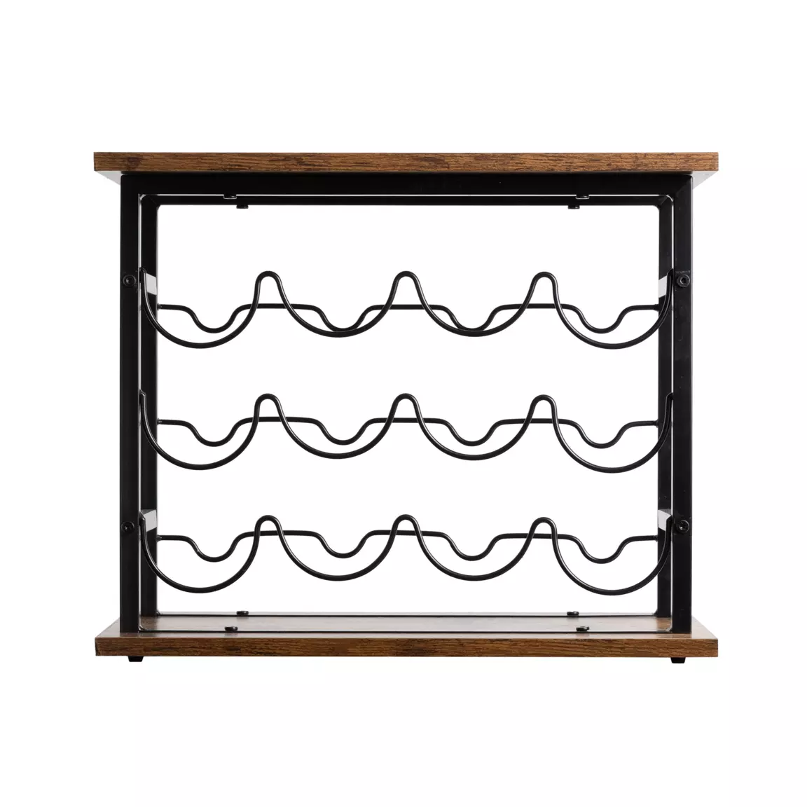 Meuble range-bouteilles industriel 12 emplacements (H40 cm) Auguste Noir