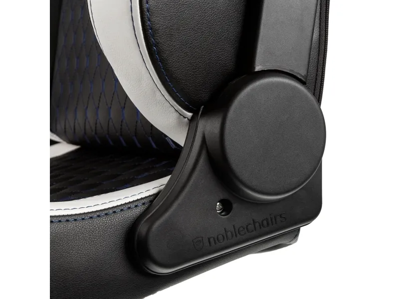 Noblechairs EPIC SK Gaming Edition - Spillestol - ergonomisk - armstøtter - T-formet - vippe - drejeled - polyuretan-læder - sort, hvid, blå