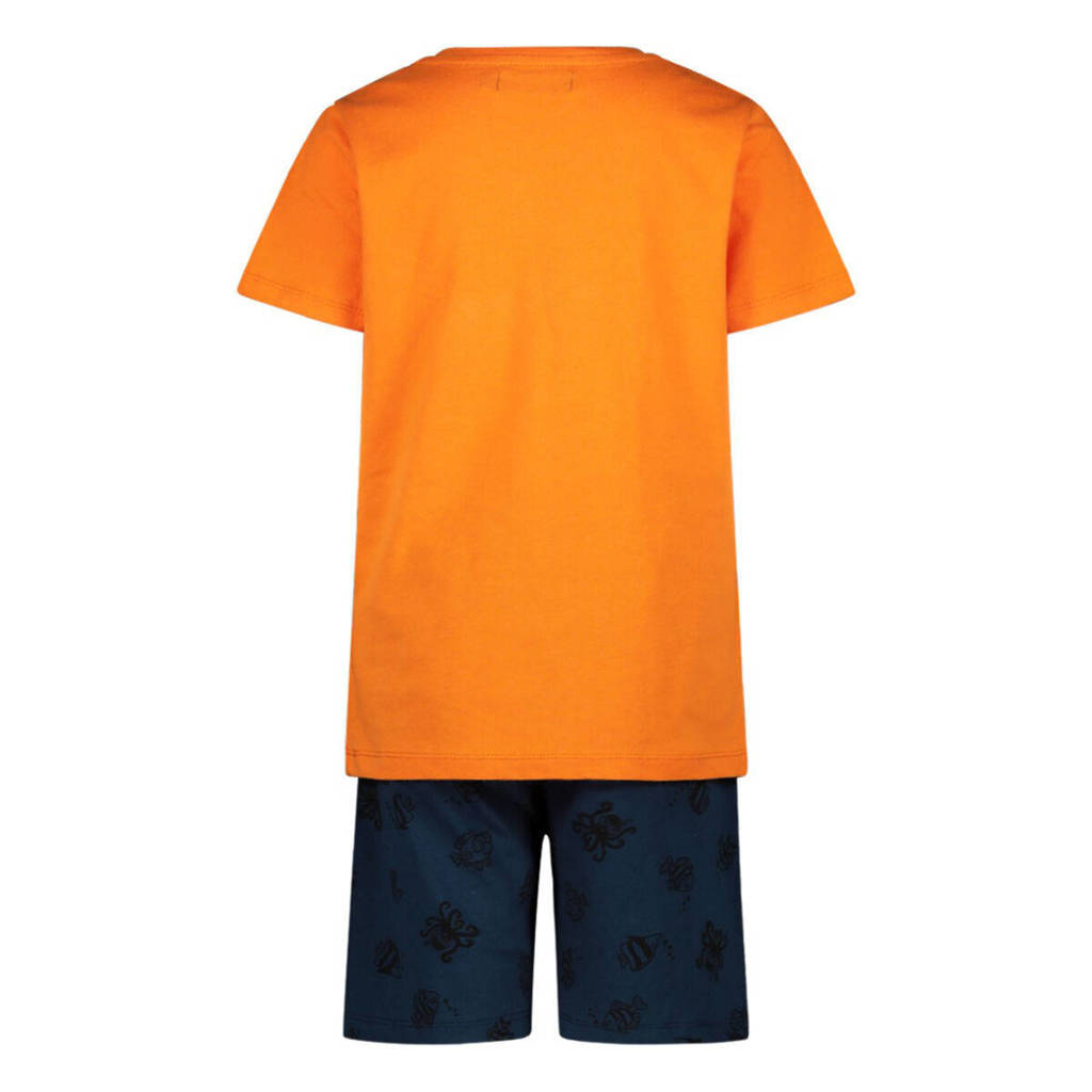 Orange Stars pyjama met printopdruk oranje/blauw
