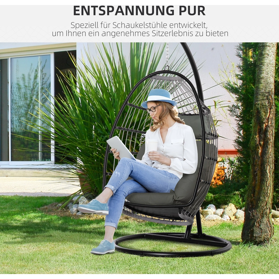 Outsunny Sitzkissen für Hängesessel grau