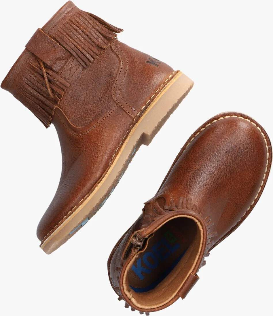 KOEL4KIDS cognac koel4kids enkellaarsjes 02m003