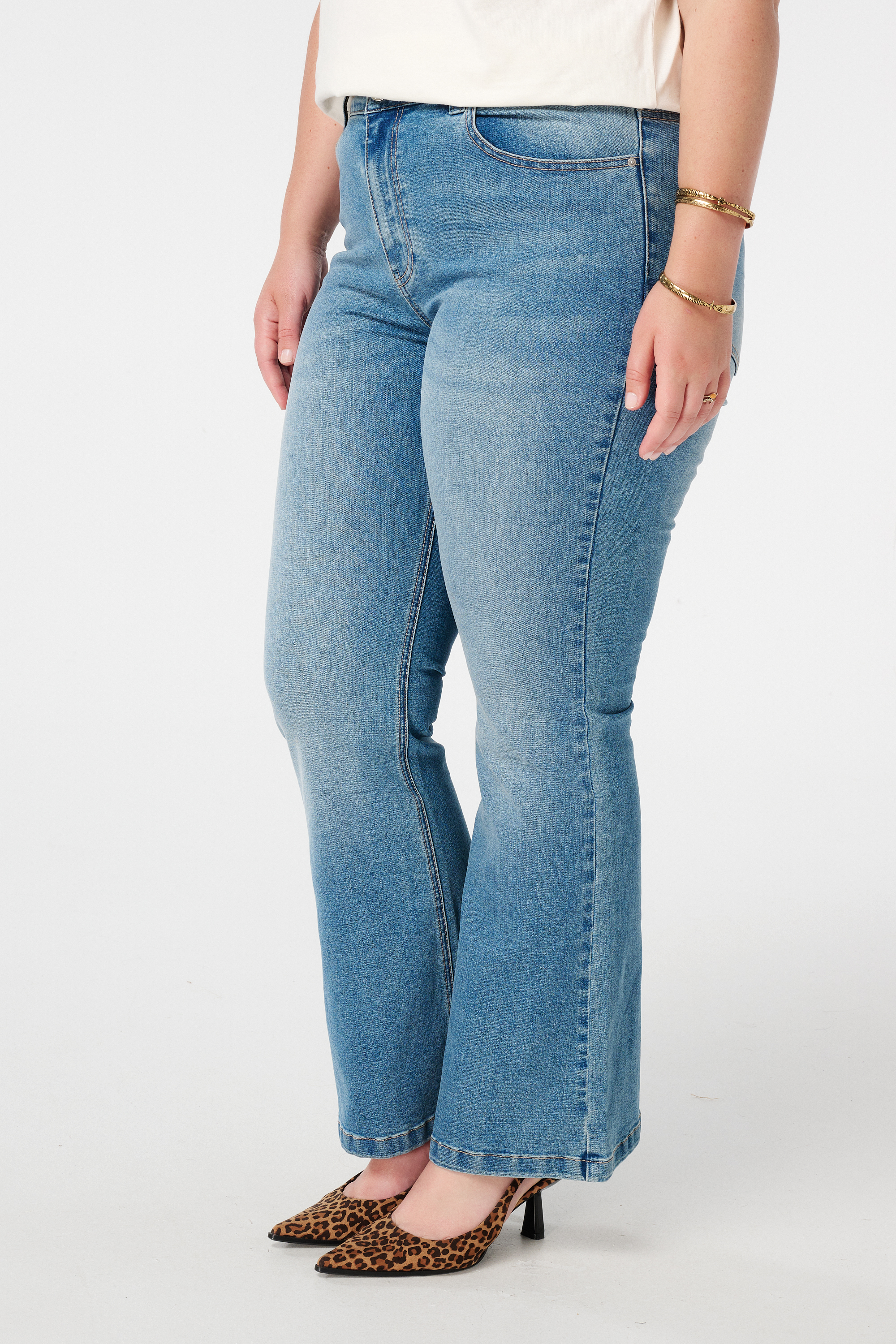 Flared leg jeans JASMIN Stonewash Denim
