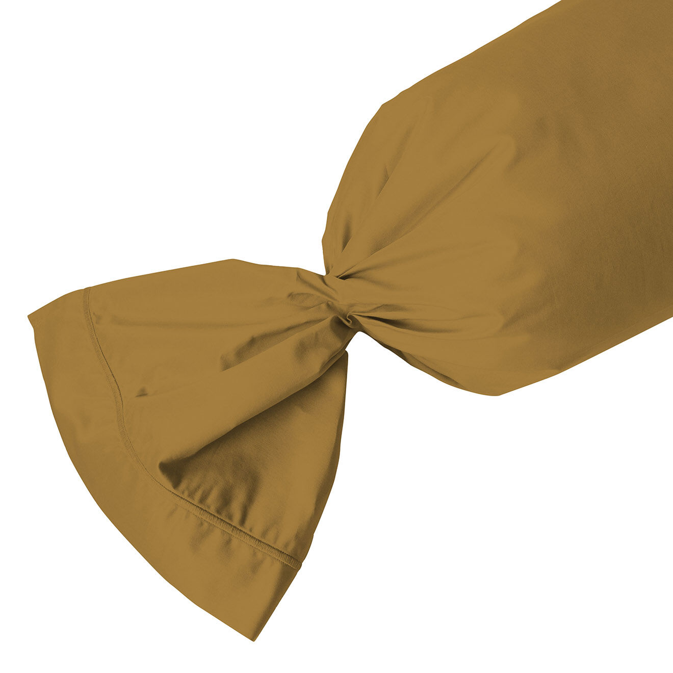 United by PDC Taie de traversin unie en percale de coton bronze - 45x190 cm