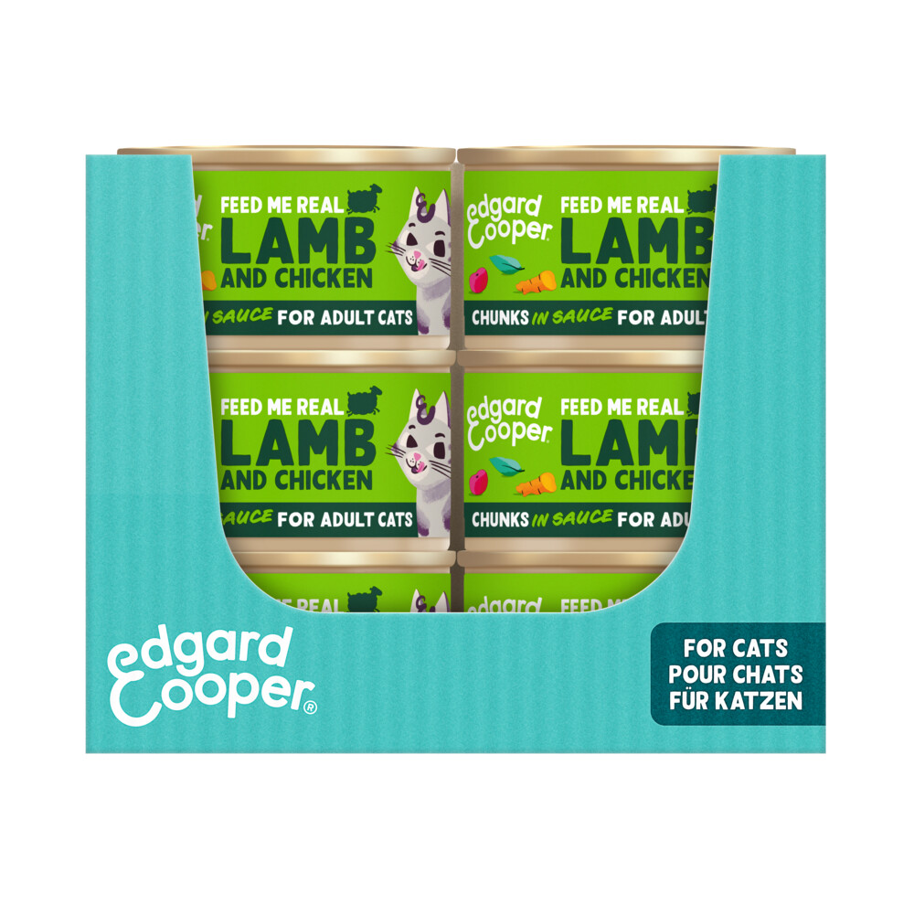 18x Edgard & Cooper Kattenvoer Chunks Lam - Kip85 gr