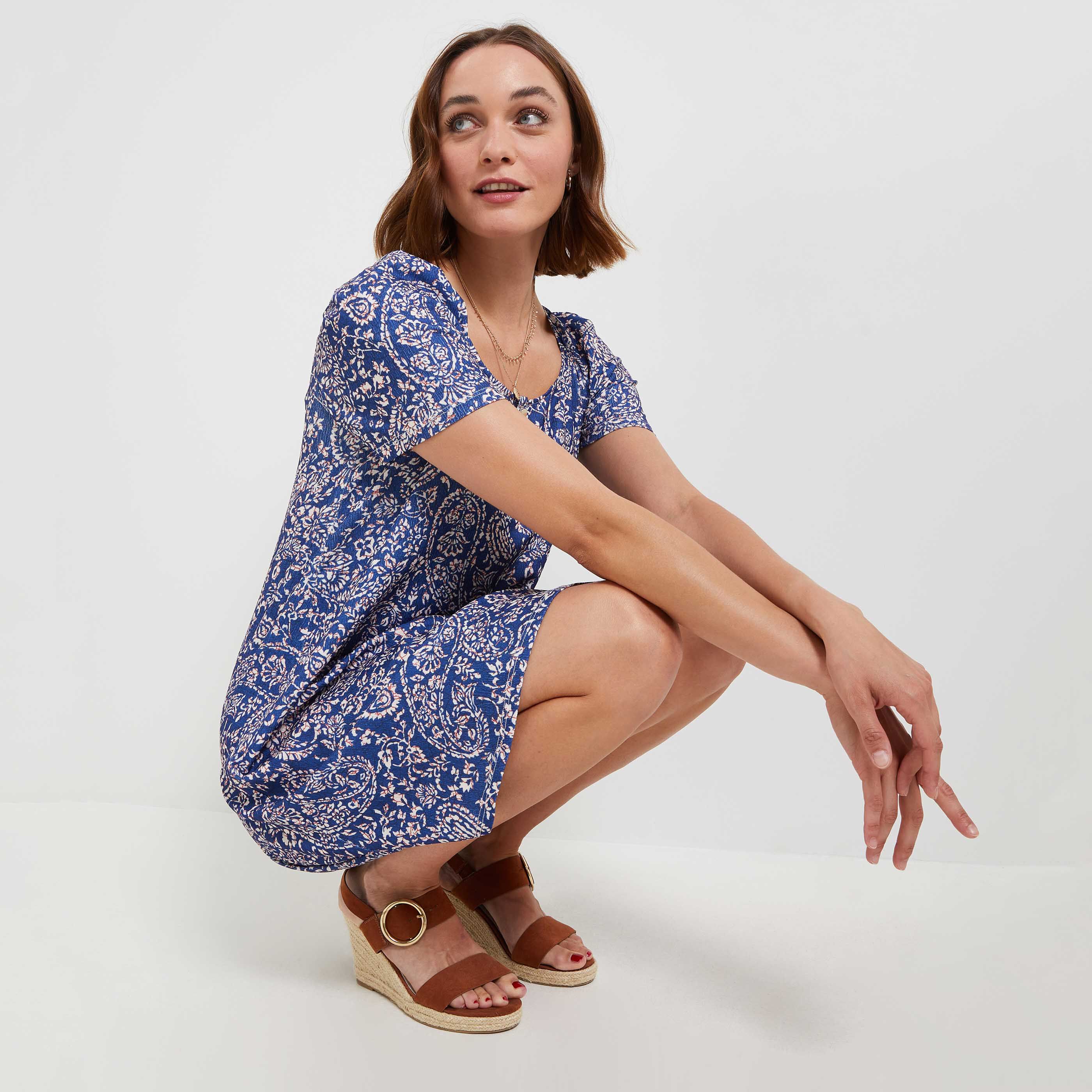 Robe courte femme - BLEU