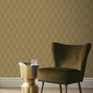 Vliesbehang Romee warm gold 120983