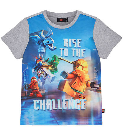 LEGO? Ninjago T-shirt - LWTano 131 - Gråmeleret/Blå m. Print