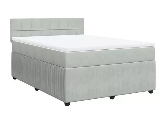 Sommier à lattes de lit et matelas Gris clair 140x190cm Velours