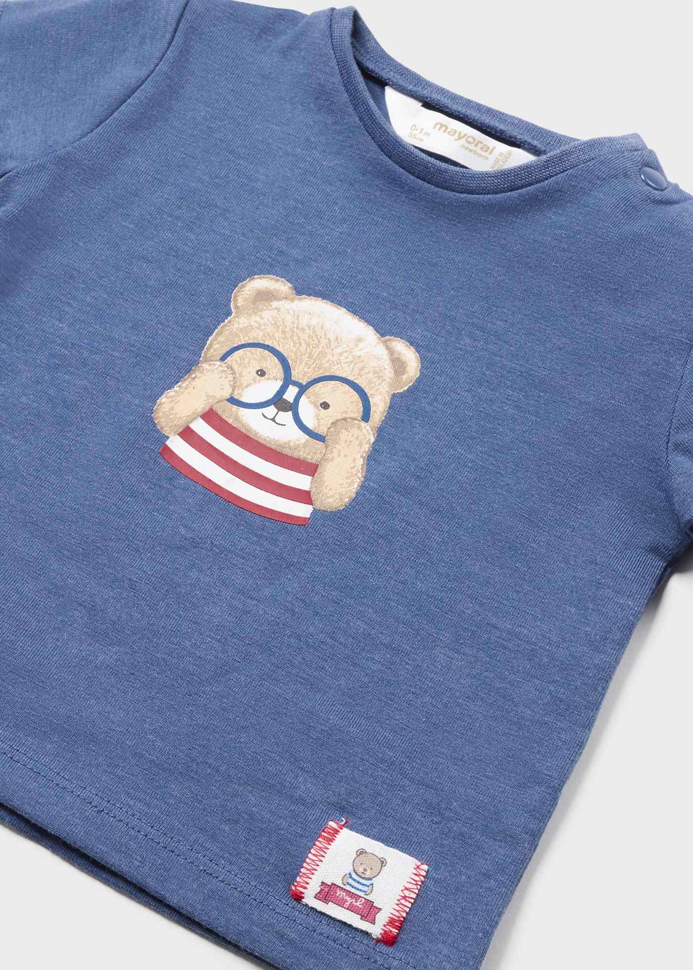 Conjunto de duas peças em algodão estampado para recém-nascido