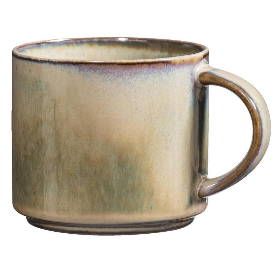 Mok met oor Studio - groen - stoneware - 380 ml