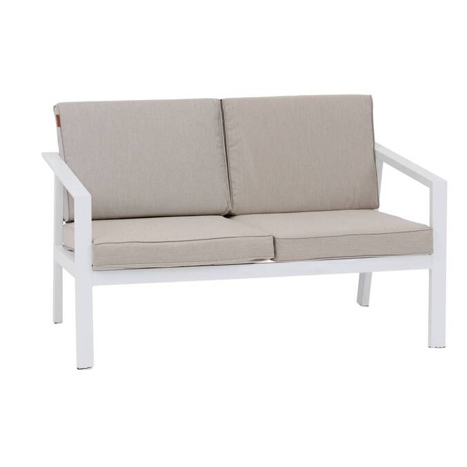 Canapé de jardin PAVANE Beige ficelle & Blanc