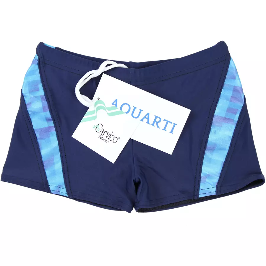Aquarti Jungen Schwimmhose Kontrastfarbige Einsätze dunkelblau