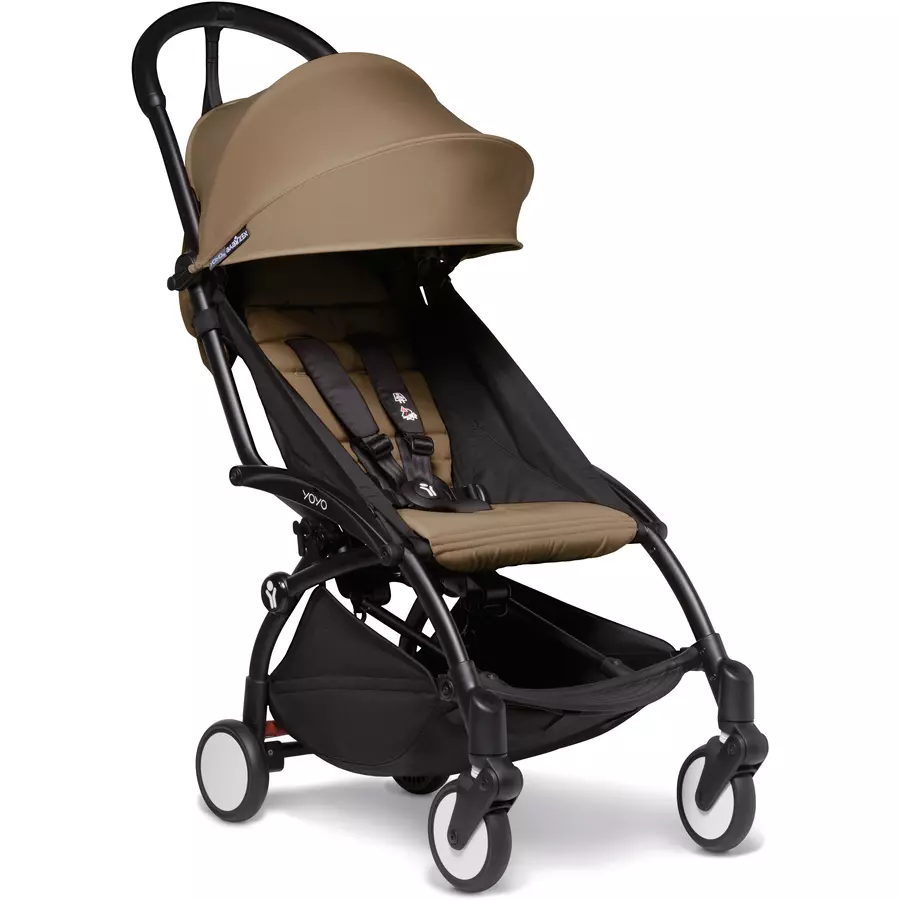 BABYZEN Kinderwagen YOYO2 6+ Black mit Textilset Toffee