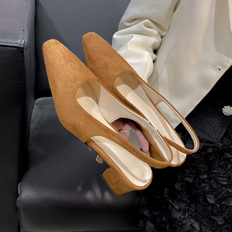 FRAISO - Lage slingback sandalen met hak