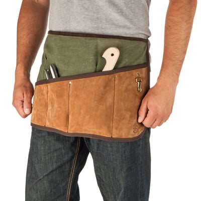 Werkzeugschürze Leder mit Segeltuch