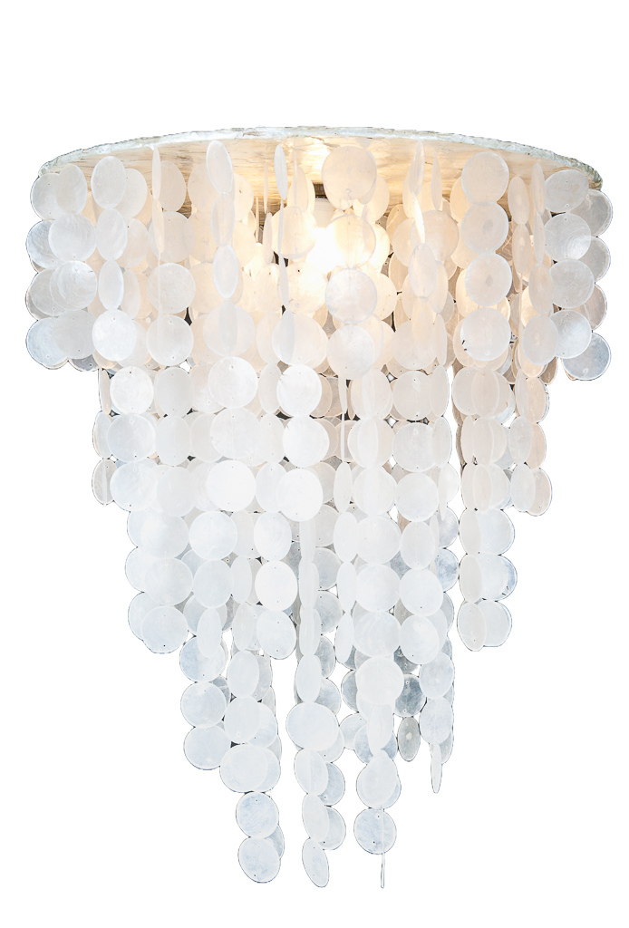 Capiz schelpen hanglamp 40x60 wit FITTING MET SNOER