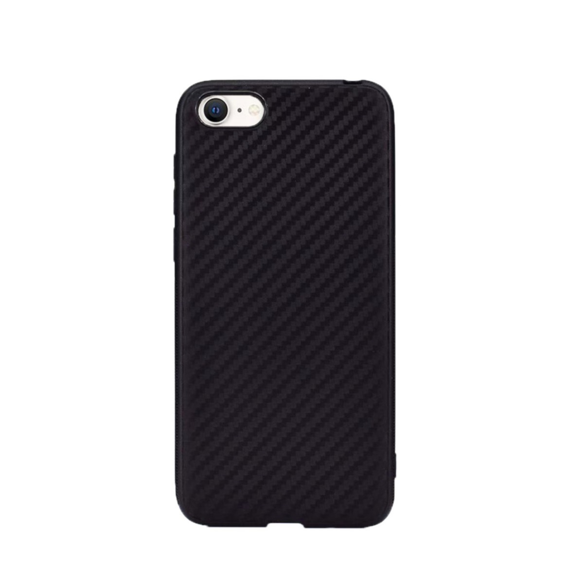 iPhone SE (2022/2020) / 8 / 7 Gummi Schutzhülle Carbon Look - Schwarz
