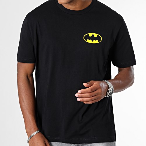 Tee Shirt Oversize Large Classic Logo Back Noir Jaune