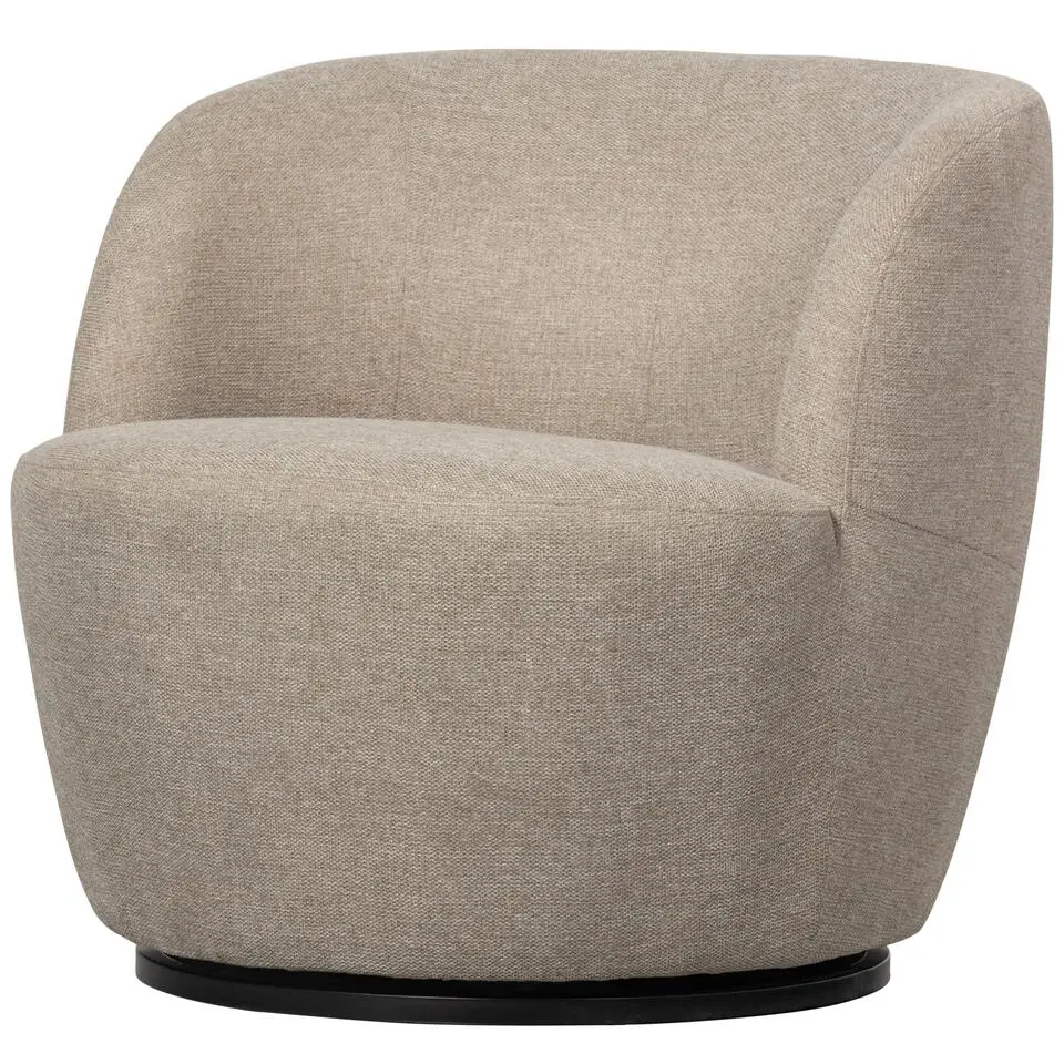 WOOOD Serra Draaifauteuil - Geweven Stof - Zand - 68x70x77